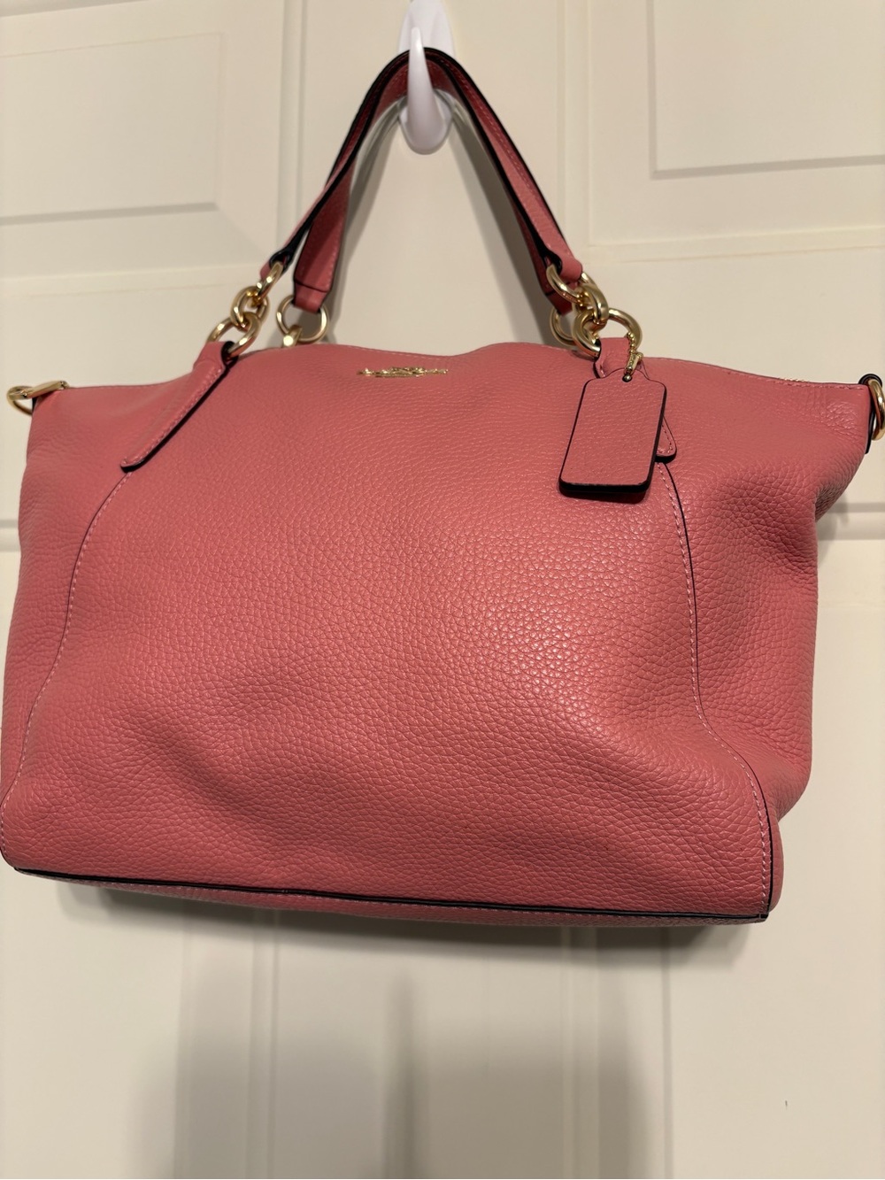 Coach Kelsey Pink Pebbled Leather Satchel with Gold Hardware - Picture 2 of 12